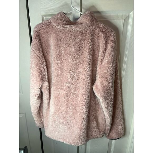 Victoria's Secret PINK Women's L Pink Sherpa Half Zip Jacket Casual - Picture 2 of 6